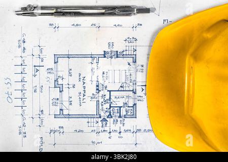 The part of architectural project with accessories Stock Photo