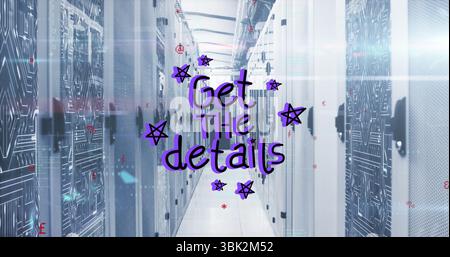 Glowing status LEDs illuminating server rack behind mesh door in data ...
