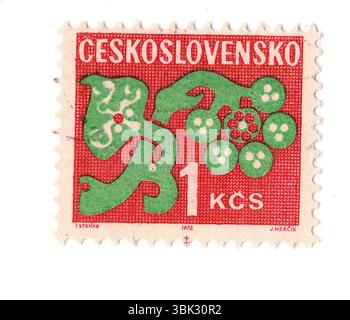 A vintage postage stamp from Czechoslovakia isolated on a white background. Stock Photo