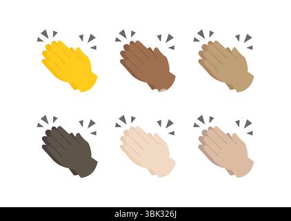 applause hands clapping emoji symbol sign icon vector illustration isolated flat Stock Vector