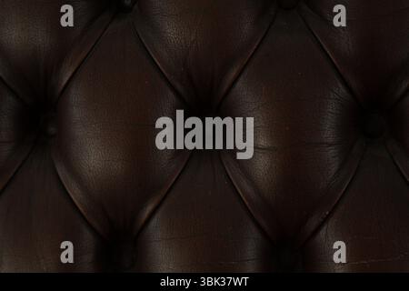 Flat design close-up tufted leather upholstery is showing diamond pattern, transparent background Stock Photo