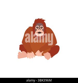 orangutan animal emoji symbol sign icon vector illustration Stock Vector