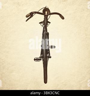 Sepia toned front view image of a vintage weathered bicycle Stock Photo