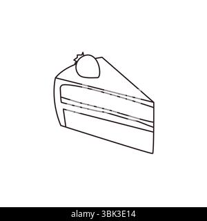 strawberry shortcake slice of cake emoji symbol sign icon vector illustration Stock Vector