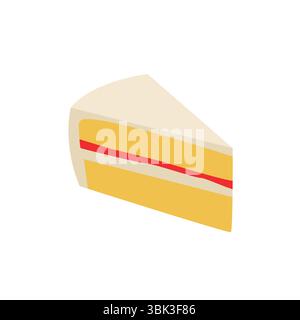 strawberry shortcake slice of cake emoji symbol sign icon vector illustration Stock Vector