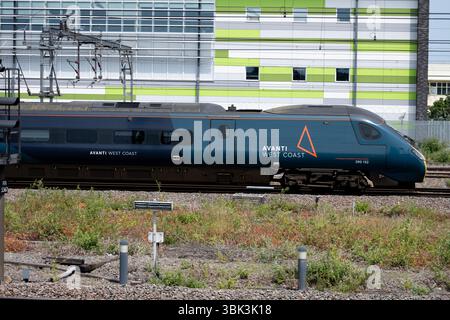 Avanti West Coast class 390 Pendolino electric train at Rugby, Warwickshire, England, UK Stock Photo