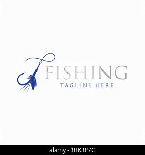 Fishing Logo Design Concept With Fishing Hook And Fishing Lure Symbol Stock Vector