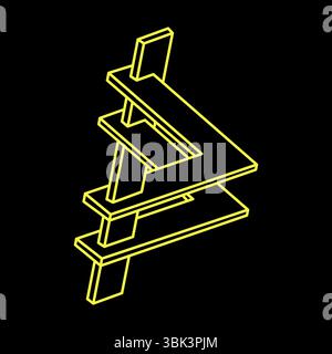 Impossible shape logo design, optical illusion objects. Optical art. Sacred geometry figures.  Stock Vector