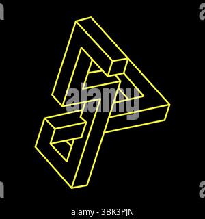 Impossible optical illusion shapes. Optical art objects. Impossible figures. Sacred geometry.  Stock Vector