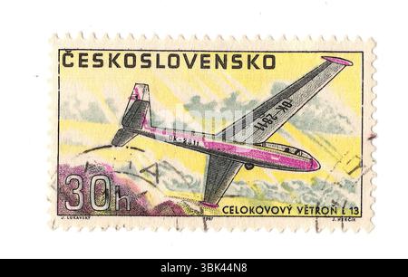 A vintage postage stamp from Czechoslovakia isolated on a white background. Stock Photo