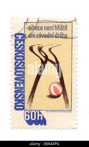 A vintage postage stamp from Czechoslovakia isolated on a white background. Stock Photo