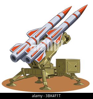 Vector illustration of rocket launcher isolated on white background Stock Vector