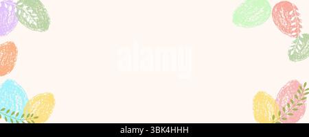 Easter background with colorful eggs. Pastel textured design for spring and holiday decorations. Vector illustration Stock Vector
