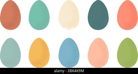 Set of cute colorful Easter eggs. Traditional religious Easter symbols. Decorative elements collection. Vector illustration Stock Vector