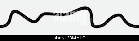 Seamless asphalt top view road or highway types in flat vector style isolated on white background Stock Vector
