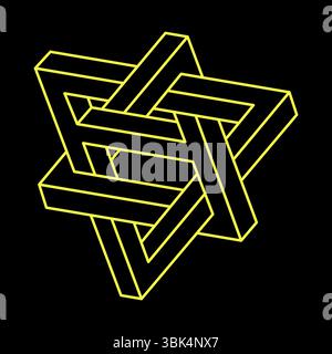 Impossible shapes. Web design elements. Optical illusion objects. Line design. Geometric figures. Escher style.  Stock Vector