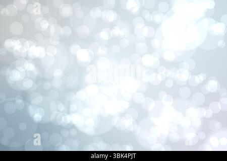 Featuring overlapping translucent circles drifting in flat design over pale gray soft blue gradient Stock Photo