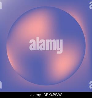 Showing central gradient sphere blending lavender periwinkle peach coral hues in flat design Stock Photo
