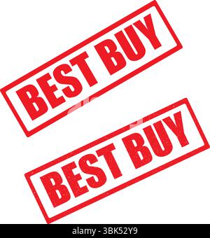 Best Buy Red Rubber Stamp Label Isolated on White Background Stock Vector