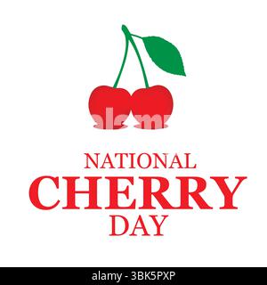 National Cherry Day Celebration Poster Stock Vector