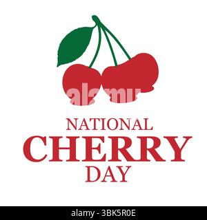 National Cherry Day Poster Design Stock Vector