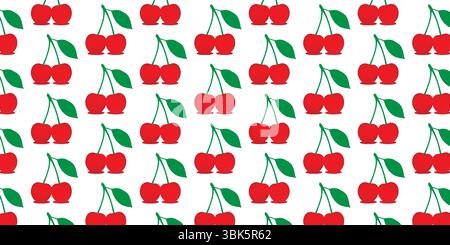 Cherry Pattern for National Cherry Day Stock Vector