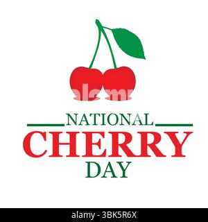 National Cherry Day Poster Design Stock Vector