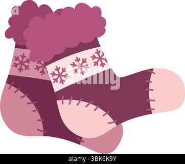 Winter socks with snowflakes. Vector Stock Vector