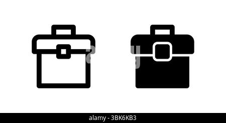 Toolbox icon set representing container for tools and equipment used in construction or maintenance. Stock Vector