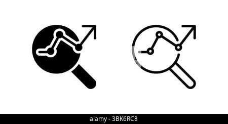 SEO Icon Set. A black icon representing search engine optimization. Stock Vector