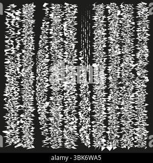 Vertical noise stripes. Grunge distortion texture. Rough digital pattern. Vector glitch lines. Stock Vector