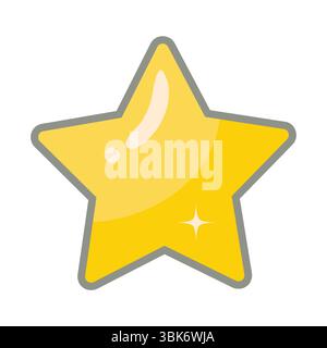 Vector Yellow Star In Cartoon Style Design Stock Vector
