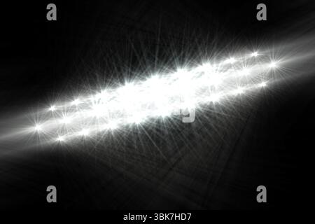 Cluster of white starbursts is forming diagonal band against dark background in vector illustration Stock Photo