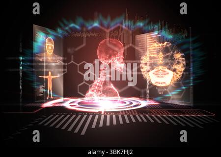 Medical interface in red and black Stock Photo