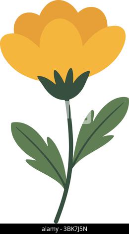 Minimalist Spring flower vector illustration Stock Vector