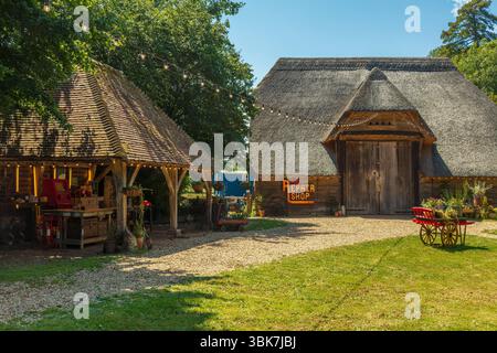 Court Barn, home of The Repair Shop. Weald and Downland Living museum. Stock Photo