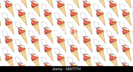 Seamless Ice Cream Pattern for National Ice Cream Day Stock Vector