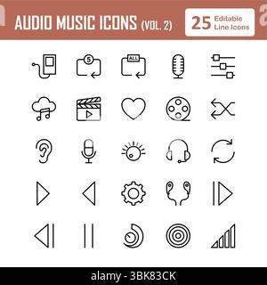 Audio Music Icons Set (vol.2) Stock Vector