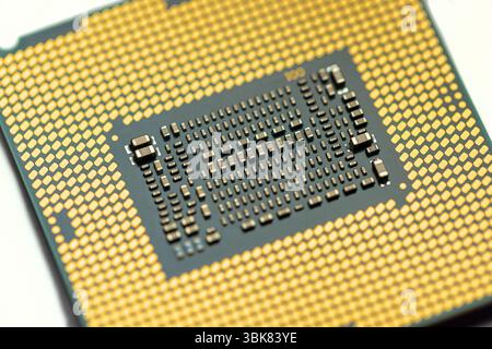 Central processing unit closeup computer part closeup. High quality photo Stock Photo