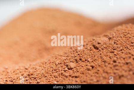 Cocoa powder as background texture closeup Stock Photo