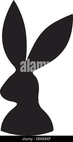 Rabbit Silhouette Vector, Black Bunny Clipart, Isolated Animal, Cute Pet Outline, Nature Wildlife Illustration, Simple Design, Single or Set Stock Vector