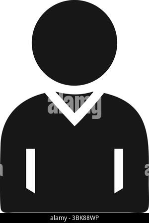 Person Silhouette Vector, Black User Icon Clipart, Isolated Human Figure Art, Simple Outline, Profile Symbol, Minimal Design, Avatar, People, Stock Vector