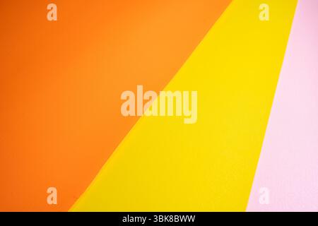 Orange, yellow and pink pastel paper color for background Stock Photo