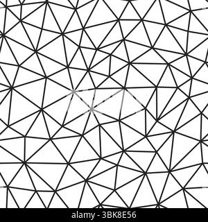 Triangulation geometric shapes background. Compact triangles size. Regular lines weight. Repeatable pattern. Seamless tileable vector illustration. Stock Vector
