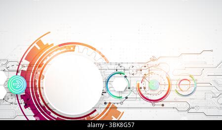 Abstraction on the theme of tech circles. Scientific and technological background. Vector background. Stock Vector