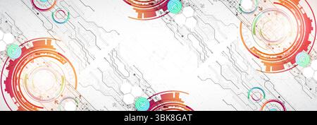 Abstraction on the theme of tech circles. Scientific and technological background. Vector background. Stock Vector