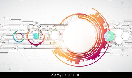Abstraction on the theme of tech circles. Scientific and technological background. Vector background. Stock Vector
