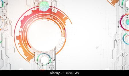 Abstraction on the theme of tech circles. Scientific and technological background. Vector background. Stock Vector
