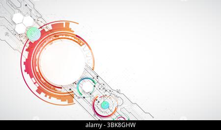 Abstraction on the theme of tech circles. Scientific and technological background. Vector background. Stock Vector