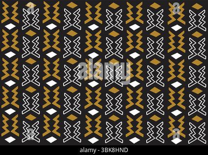 African Bogolan printed fabric Stock Vector